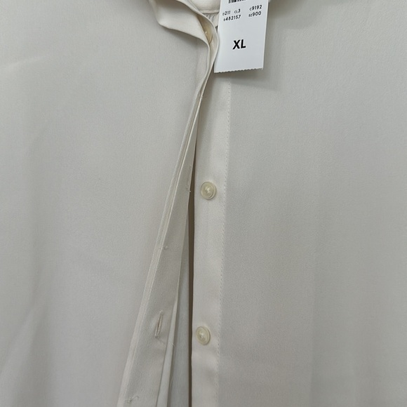 Ann Taylor silky cream long sleeve button down blouse - Picture 5 of 6